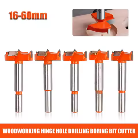 1Pc 16mm-60mm Woodworking Tools Flat Wing Drill Hole Saw Drills Round Shank Tungsten Carbide Cutte