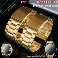 22/24/26/28mm Gold Stainless Steel Metal Watch Band for DZ7333/7371/4344