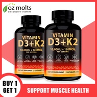 Vitamin D3 K2 Supplement Tablet Vitamin D3 10000 IU Vitamin K2 120 MCG Supplement 120 Tablets