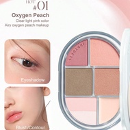 Judydoll Glazed 6-Shades Facial Palette, All-In-One Eye Shadow, Blush, Contour & Highlight Palette, 
