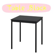 💕SANDSBERG Table, black, 67x67 cm. Meja, hitam, 67x67 cm