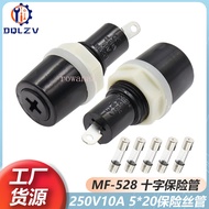 MF-528 Cross Fuse Tube Holder Glass Tube Fuse Base 5x20mm 12mm 10A