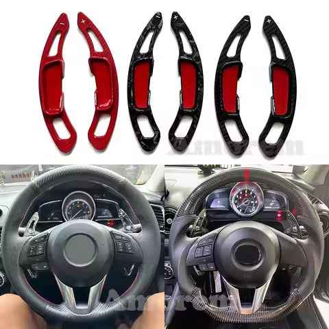 ABS Carbon Fiber Print Steering Wheel Paddle Shift For Mazda CX-5 CX-8 CX-3 Mazda 2 6 Mazda 3 2016-2