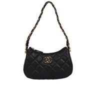 【CHANEL 香奈兒】23K 爆款Chanel 19 Hobo 小羊皮肩背包/腋下包(黑色)/ 平行輸入