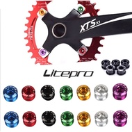 LITEPRO Chainring Screw Aluminum Alloy Single Chainring Plate Bolts Screw Colorful Chain Screw Folding Bike RB MTB