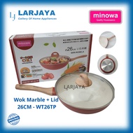 Minowa Marble Wok Pan + Lid 26 CM