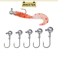 MASSTEK @Johor 1pc Fishing Hook Soft Plast Round Ball Barbed Hook For Soft Plastic Jig Head Mata Kail Pancing 23211