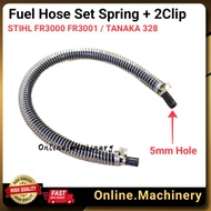 5mm Fuel Hose Set With Spring & 2 pcs Clip Stihl FR3000 FR3001 TANAKA Sum328 328 Paip Minyak Mesin R