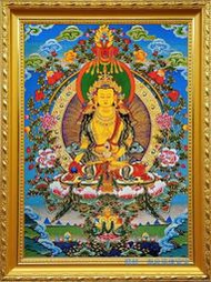 地藏菩薩畫像 唐卡地藏王菩薩佛像畫 相紙塑封 密宗圖片相框 唐卡 佛畫