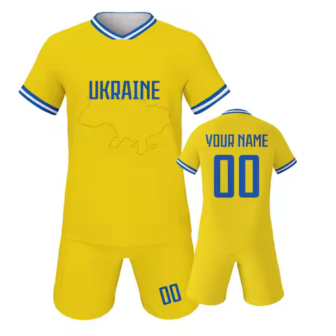 Ukraine Custom Kids Soccer Jersey Personalized Football Shirt with Name and Number Print Youth Team 