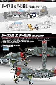Academy Hobby Model Kits Scale Model : Airplane & Jet Kits (1/72 P-47D & F-86E Gabreski)