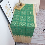 🚓Vintage Green American Style Crocheted Table Runner Palace Lace Hollow Pastoral Style Table Runner Shoe Cabinet TV Cabi