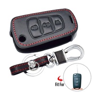 Genuine Leather Car Key Case.For Great Wall Haval Hover H1 H6 H2 H5 C50 3 Buttons Folding Key Chain 