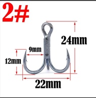 Kail Pancing Treble Hooks 6X Power Strong Size #2 #4 #6 #8