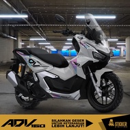 Striping UV ADV 160 Transparent Custom Sticker Malay Rainbow Motif Motorcycle Sticker