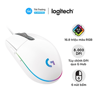 Chuột game có dây Logitech G203 Lightsync - Tùy chỉnh RGB, 6 nút lập trình, nhẹ, 8000 DPI, PC/Mac -