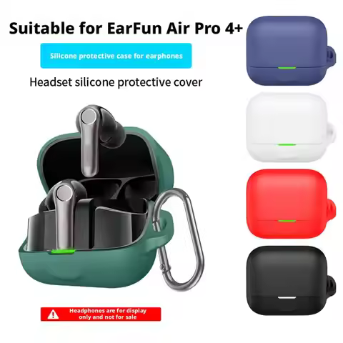 Silicone Case Compatible with EarFun Air Pro 4+, Soft Protective Cover Case Shockproof Anti-Scratch 