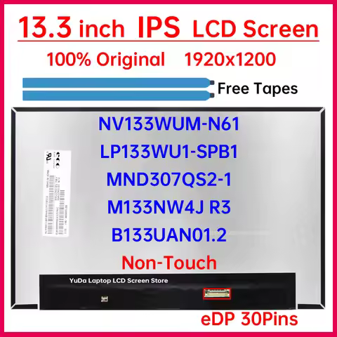 13.3" Laptop LCD Screen NV133WUM-N61 B133UAN01.2 MND307QS2-1 M133NW4J R3 LP133WU1-SPB1 Display Matri