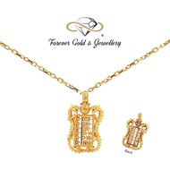 916 Gold Double Dragon 财 Abacus Pendant 龙算盘吊坠 | Forever Gold &amp; Jewellery