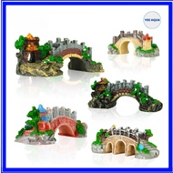 Medium Size Stone Bridge for Mini Aquarium Decoration, Curved Stone Bridge Model for Aquarium Decora