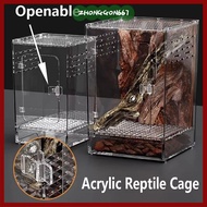 ZHONGGON667 1Pcs Reptile Feeding Box, Breathable Anti-Escape Ecological Desert Landscaping Box, High