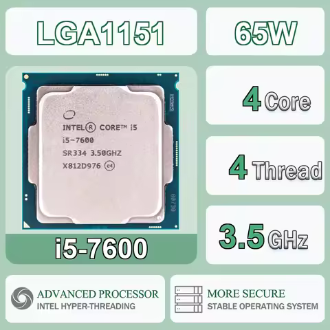 Intel Core I5-7600 4 Core 4 Thread 3.50GHz 65W 6MB Cache 14nm LGA1151 SR33B DDR4-2133/2400 MHz Kaby 
