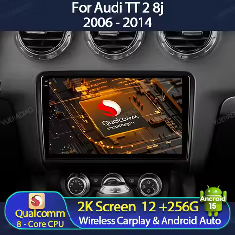 Android 15 Car Radio For Audi TT MK2 8J 2006 2007 - 2012 Qualcomm Multimedia Viedo Player GPS NAVI H