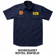 KEMEJA Royal Enfield Embroidered Patch Workshirt | Riding Motorcycle Shirt | Royal Enfield Motorcycl