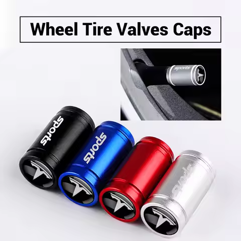 For Tesla Model X Model Y Model 3 Model S Roadster Juguete Roadster 4Pcs Car Wheel Tire Valve Caps A