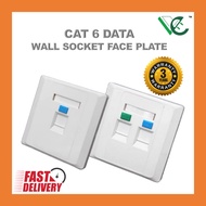 [HIGH QUALITY] CAT6 Faceplate Wall Socket Outlet [Single port / Double port]