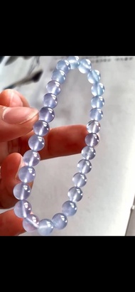 冰種翡翠天然翡翠A玉玉珠 玉鏈手鏈頸鏈 • 高冰種紫羅蘭翡翠手串