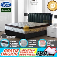 Set Kasur Tempat Tidur Springbed Elite Serenity Honeymoon Eternity Plushtop Divan Sandaran 180 x 200