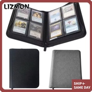 LIZMON 4 Pocket Card Binder, Zipper Closure Side-Loading Trading Card Holder Book, High Quality 160 