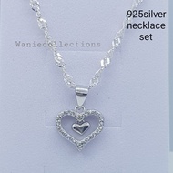 *Offer set*(MDC-319)original 925 silver necklace +pendant(set rantai +loket)