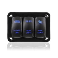 Car RV Modified 3-Bit Panel Combination Switch ON-FF Function RV Modified 12-24V Pass