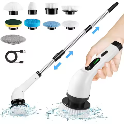 Cordless Spin Scrubber Electric Multipurpose Cleaning Brush for Kitchen Bathroom Toilet - Household 