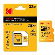 Kodak 32GB Micro SD Card V30 A1 4K Ultra HD Class 10 High Speed TF Card w/Adapter for Chamera CCTV