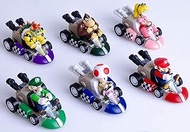6 Pcs Mini Mario Kart Pull Back Cars Cake Topper Figures Toy Set (2")-Kids Birthday Party Cake Decoration Supplies
