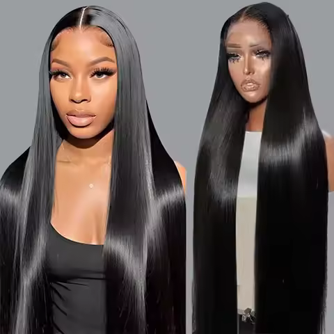 13x6 HD Transparent Bone Straight Lace Frontal Wigs 5x5 Glueless Wear and Go Human Hair Wig 220 Dens