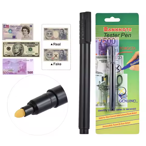 Counterfeit Money Detector Pen Fake Banknote Tester Currency Cash Checker Marker for US Dollar Bill 