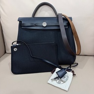 愛馬仕herbag31 黑藍粽三拼色 有子袋 鑰匙 鎖。