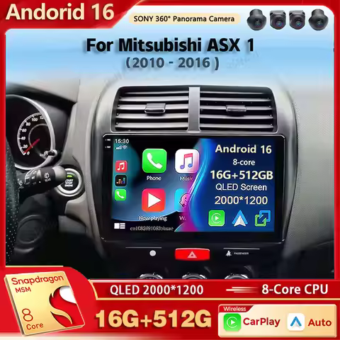 Android 16 Car Radio Multimedia Player For Mitsubishi ASX 1 2010 2011 - 2016 Auto Carplay Car Stereo