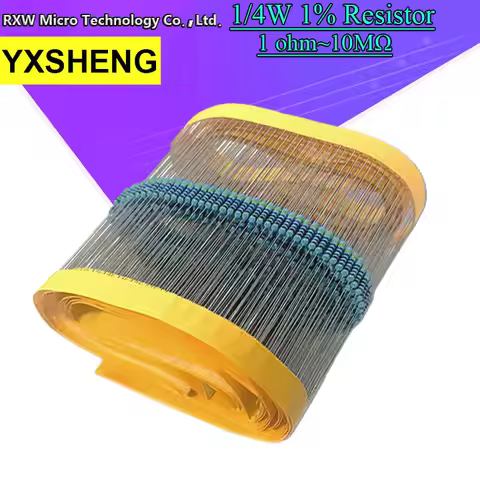 100PCS Metal Film Resistor 1/4W 1% 100R 220R 1K 1.5K 2.2K 4.7K 10K 22K 47K 100K 100 220 1K5 2K2 4K7 