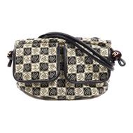 CHANEL 帆布Vintage Shoulder Bag銀扣肩背袋