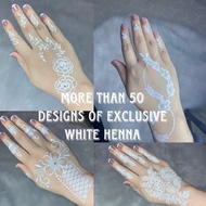 ⚡️24 HOURS LOCAL SHIP⚡️[FREE DIAMONDS] 50 EXCLUSIVE DESIGN Sticker Inai Putih White Henna Sticker Ne