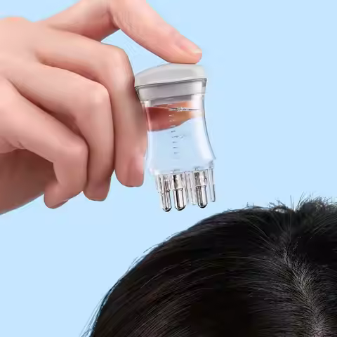 Portable Mini Scalp Applicator Plastic 10ML Liquid Guiding Comb with Scale Hair Roots Massager Scalp