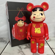 Be@rbrick × Fujiya Poko Blessing Ver. 福 400% 28 cm Bearbrick PVC Anime Action Figures Collection Gift Toy