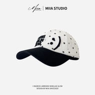 Korean blogger with the same cap cute smiley face symbol star polka dot baseball cap embroidery Hara