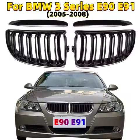 Front Kidney Grille Car Front Bumper Grille Grill Double Slat Sport Kidney Grille Grill For BMW E90 