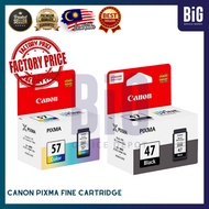 【READY STOCK】CANON PG-47 / CL-57 BLACK FINE CARTRIDGE CANON CL-57 COLOR FINE CARTRIDGE